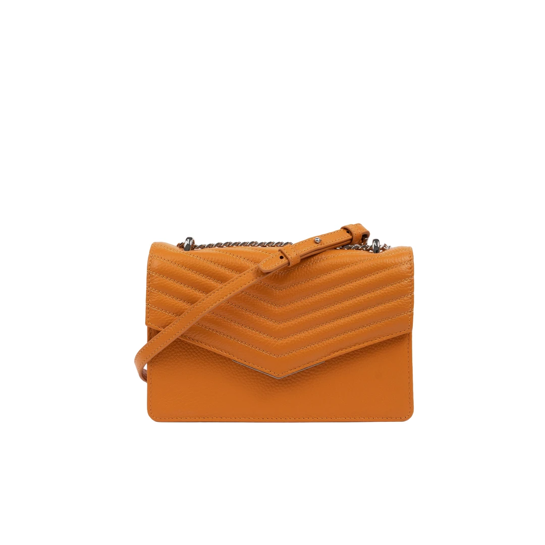 绿谷601003焦糖色新款时尚气质女士经典牛皮包包百搭单肩斜挎女包