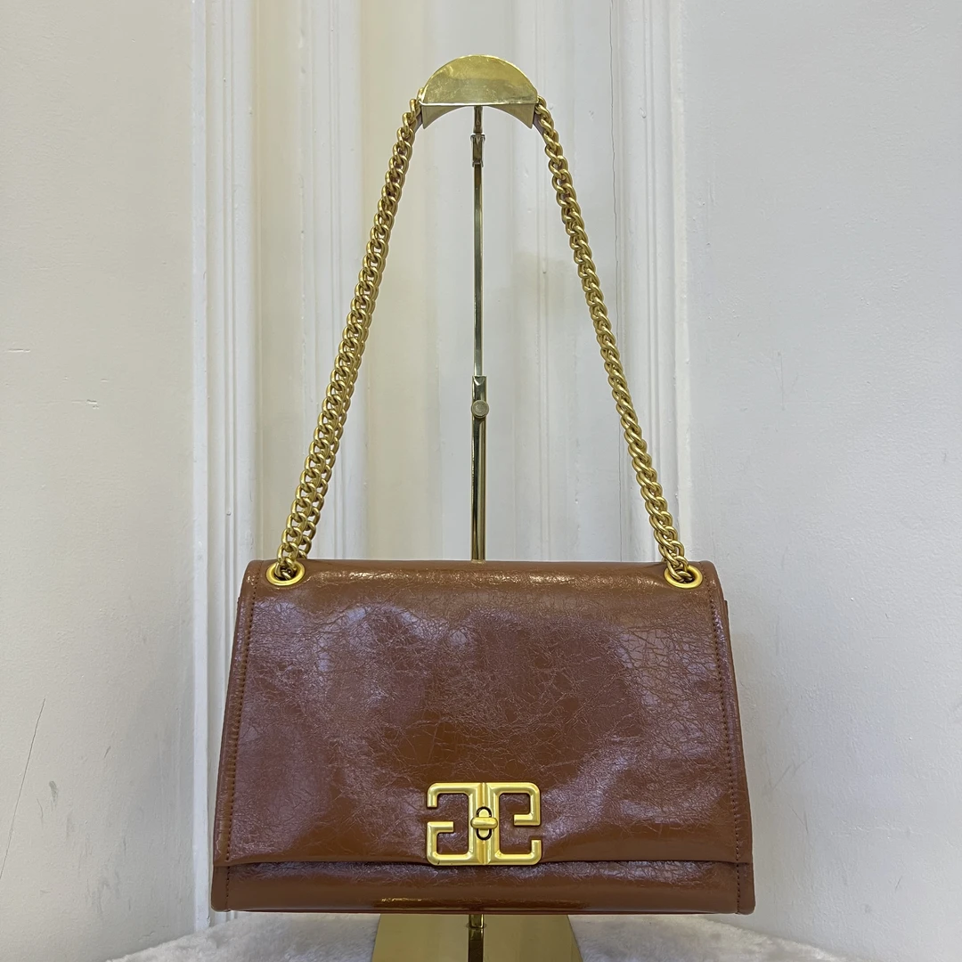 时尚单肩7496棕色轻奢单肩斜挎女包