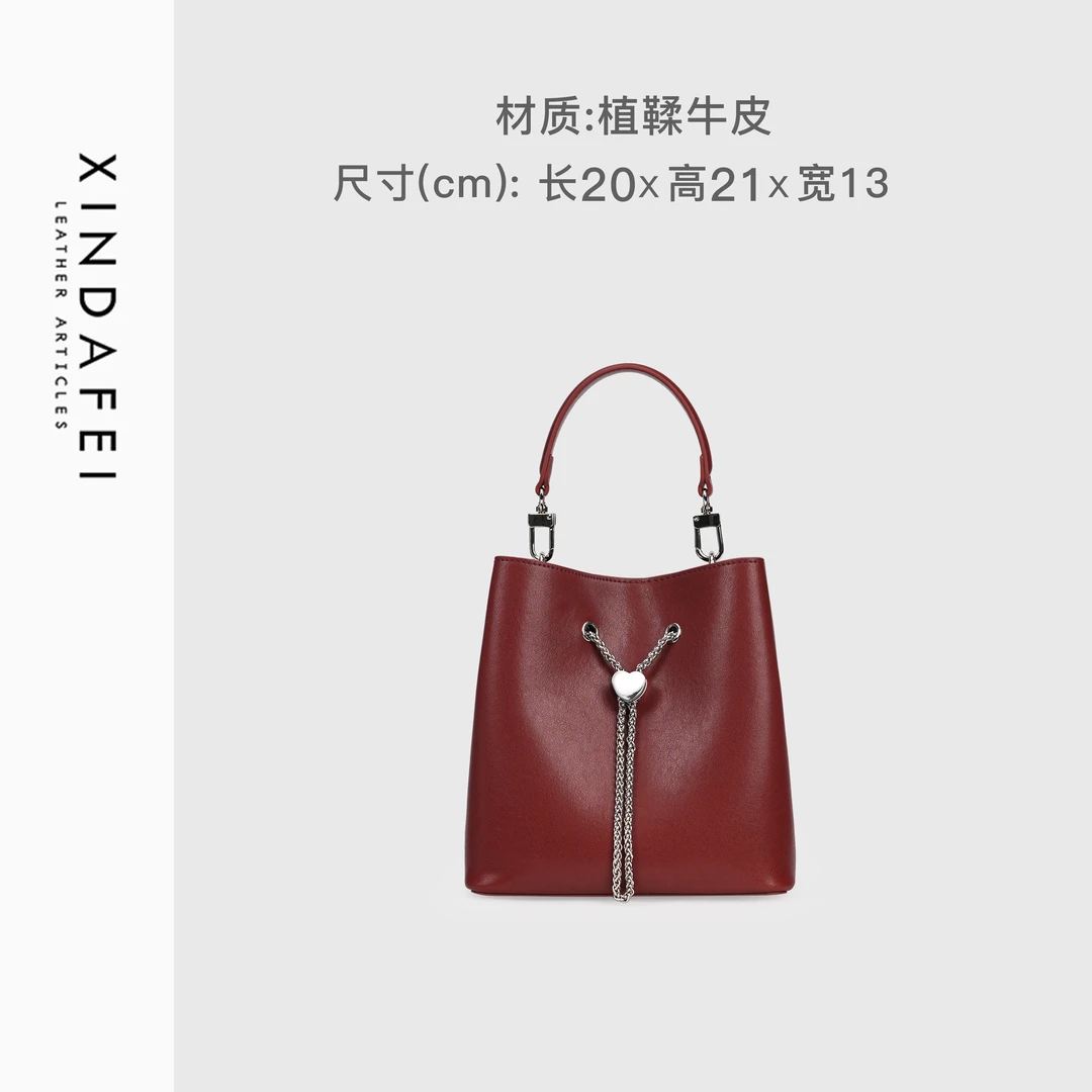 时尚单肩8X618红色轻奢手提包斜挎女包