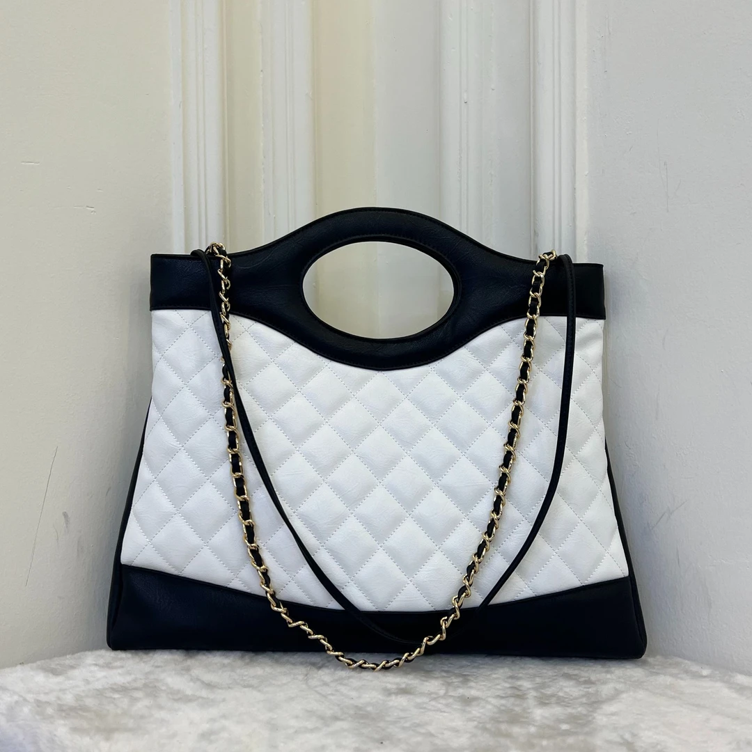 时尚轻奢7444黑/白手提包单肩腋下包包