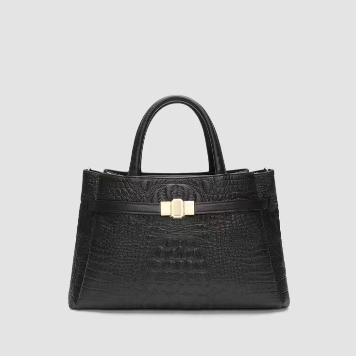 绿谷时尚手提包女士单肩包经典斜挎包大气女士包包轻奢21136黑色