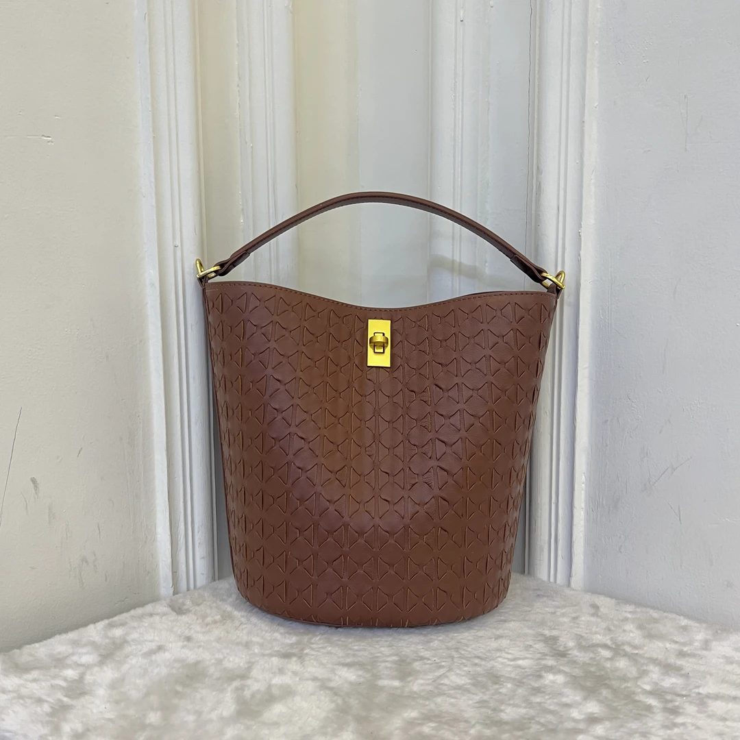 时尚轻奢51Q07焦糖色编织包手提斜挎女包