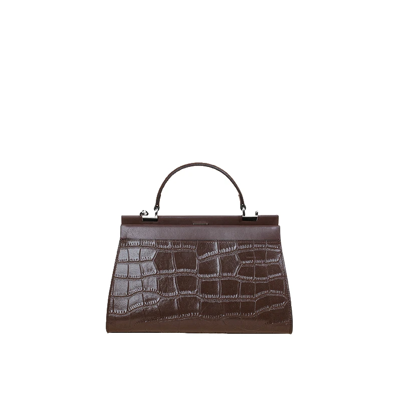 经典百搭女士包包时尚高级感小众手提斜挎包6076巧克力色