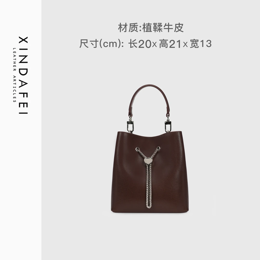 时尚单肩8X618咖啡色轻奢手提包斜挎女包