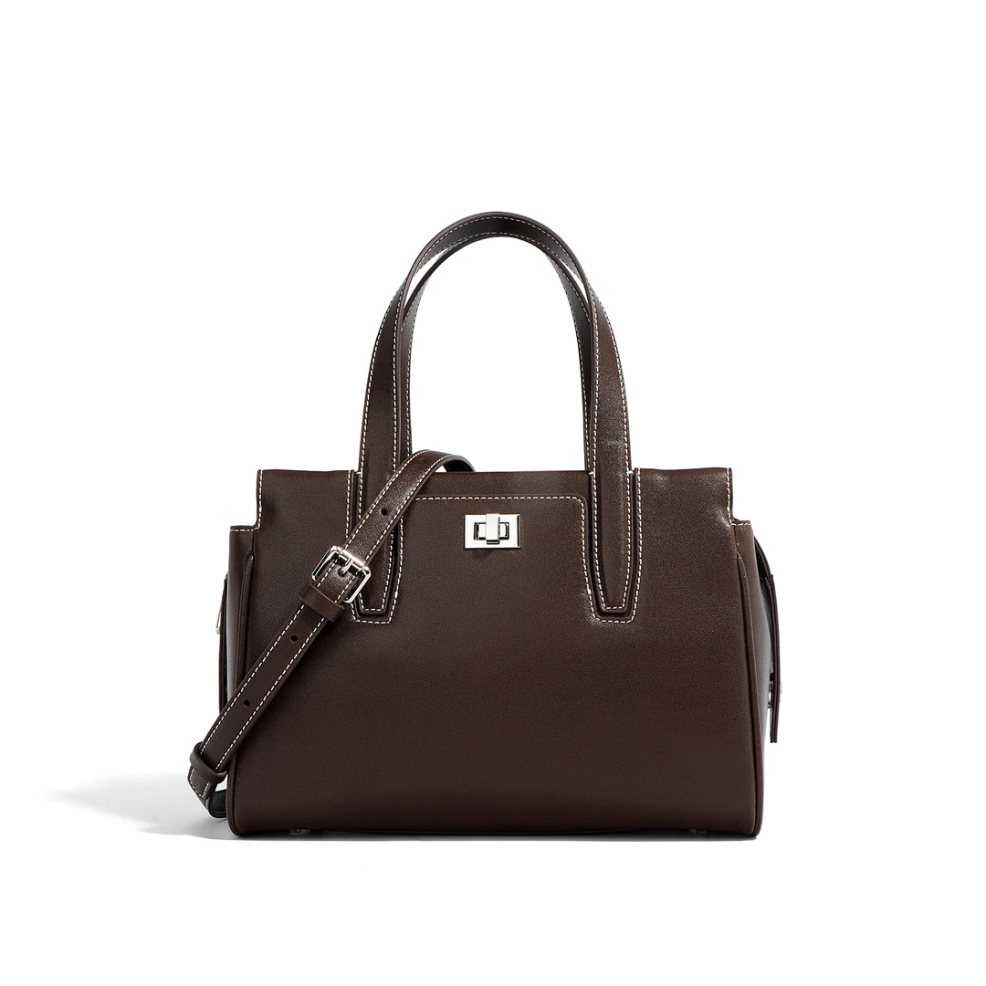 时尚单肩M7939A-紫檀色轻奢手提包斜挎女包