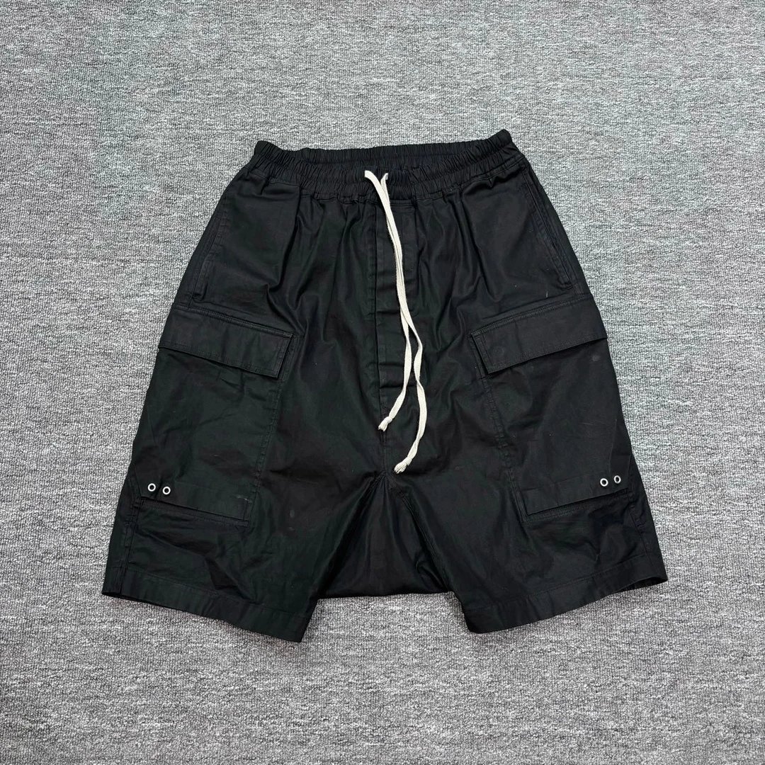 准新/RICK OWENS/SS23/公价7250/纯色亚麻掉档设计短裤