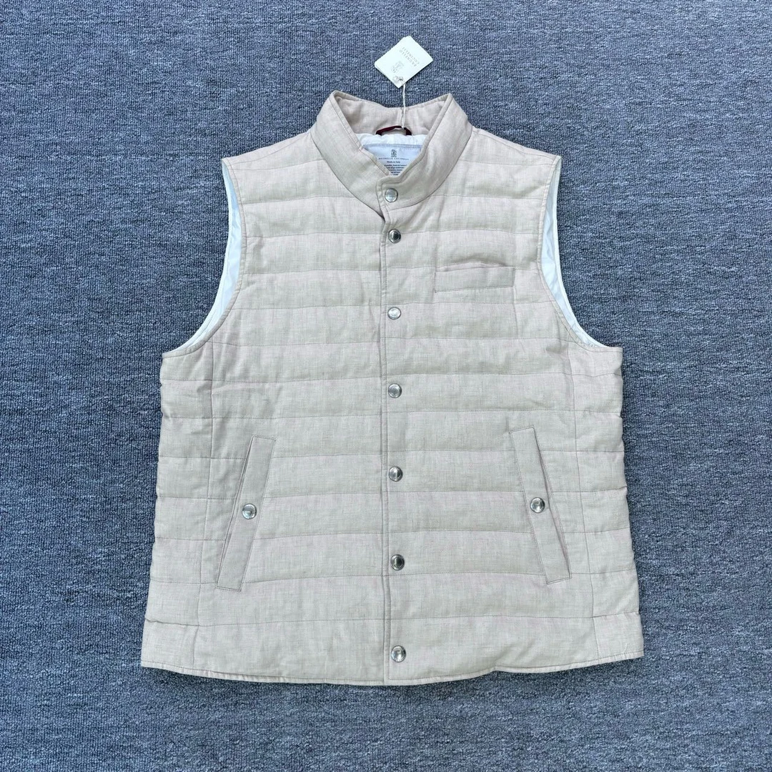 发售价12300/BRUNELLO CUCINELLI/Bc/亚麻/羊毛/马甲/XL/全新