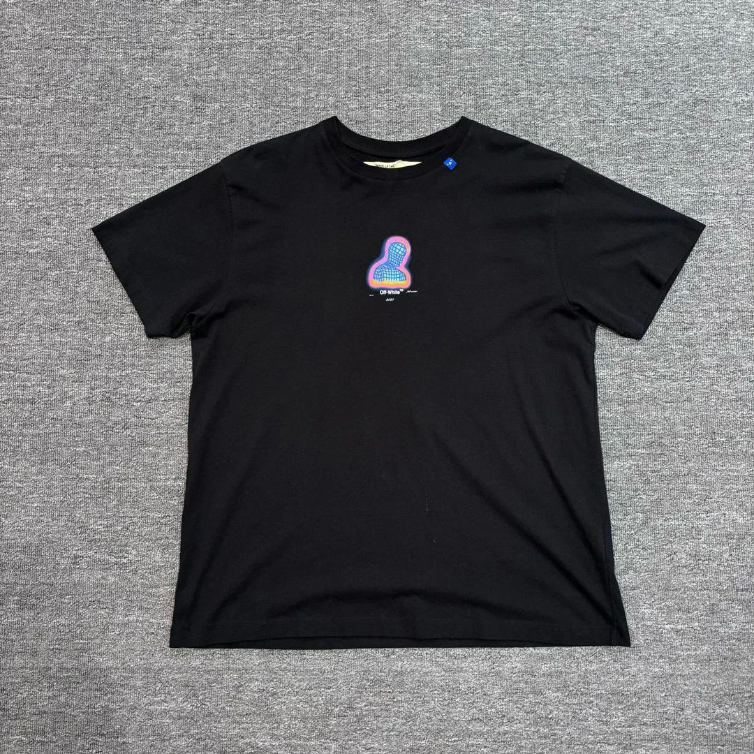 99新/OFF-WHITE/黑色印花宽松短袖/XXS码/