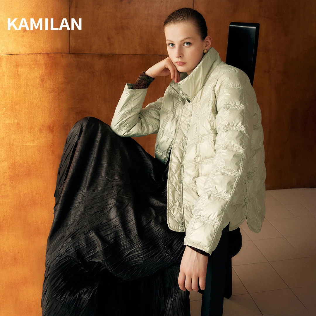 卡米兰轻薄款保暖羽绒服女2022秋冬新款-KML22B96001