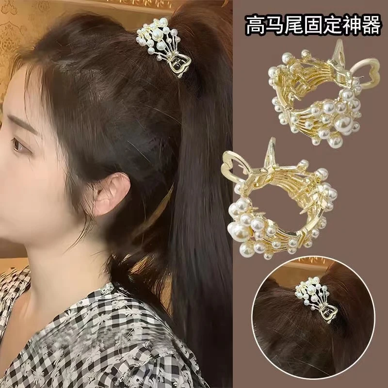 珂蝶伊网红满珠高奢高马尾抓夹小号抓双面发夹气质简约头饰发饰