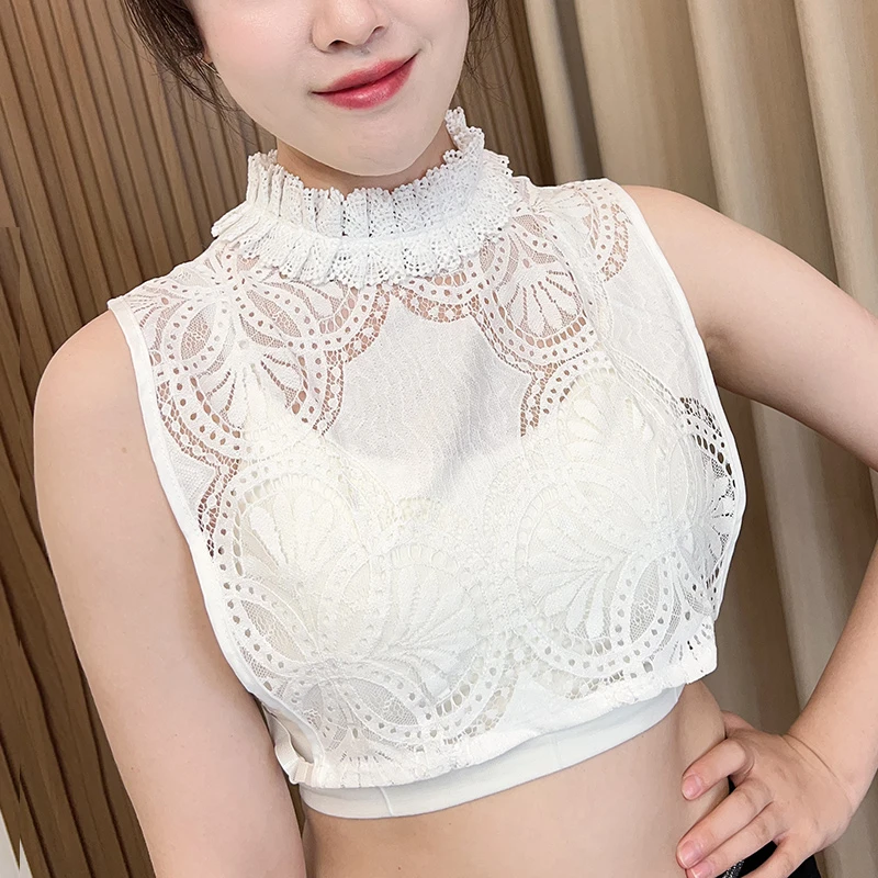 褶皱蕾丝假领子女白色服饰配件秋冬搭配毛衣卫衣装饰领棉质假领