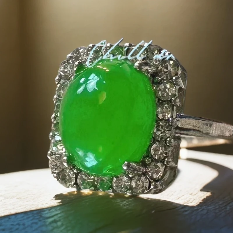 【现货现发】绿色高级设计感高定设计指环戒指ZD0195