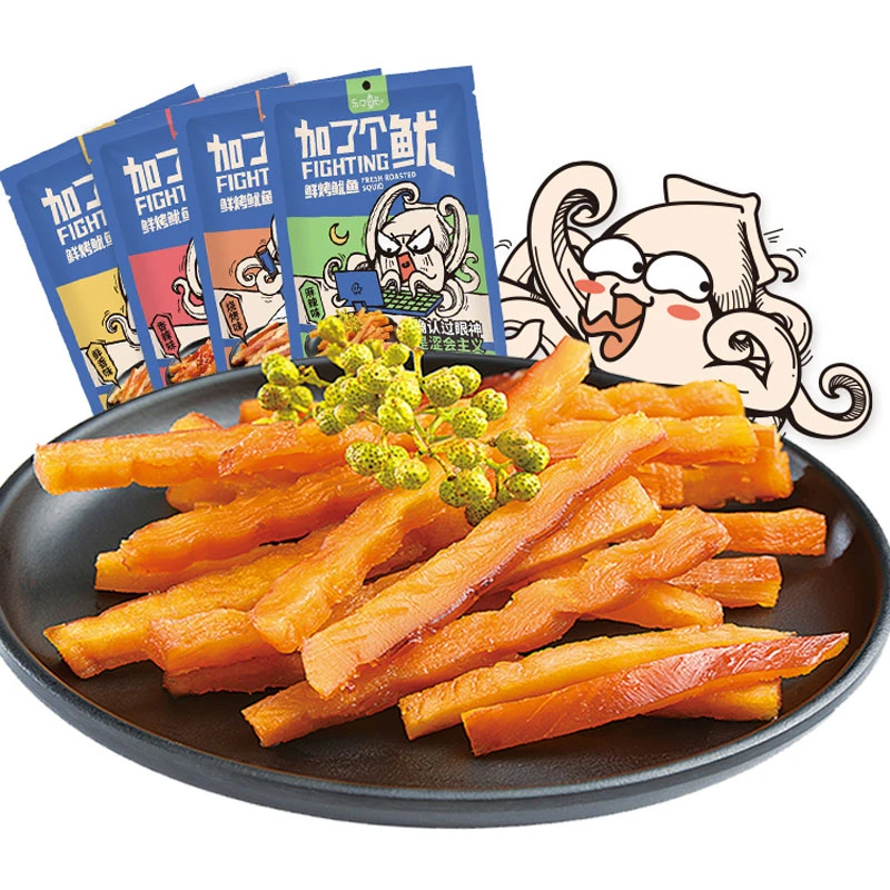 【乐口鱿】手撕鱿鱼条60g*4袋 即食鱿鱼丝海鲜休闲零食青岛特产