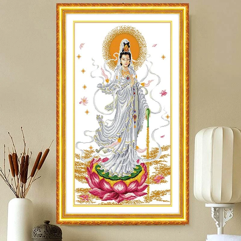 【正品】蒙娜丽莎十字绣 滴水观音 小件简约 祝福 客厅