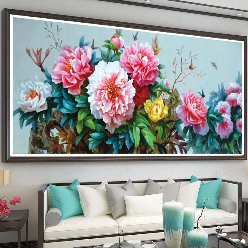 正品蒙娜丽莎十字绣  国色天香 新款 大幅客厅中式爆款线绣