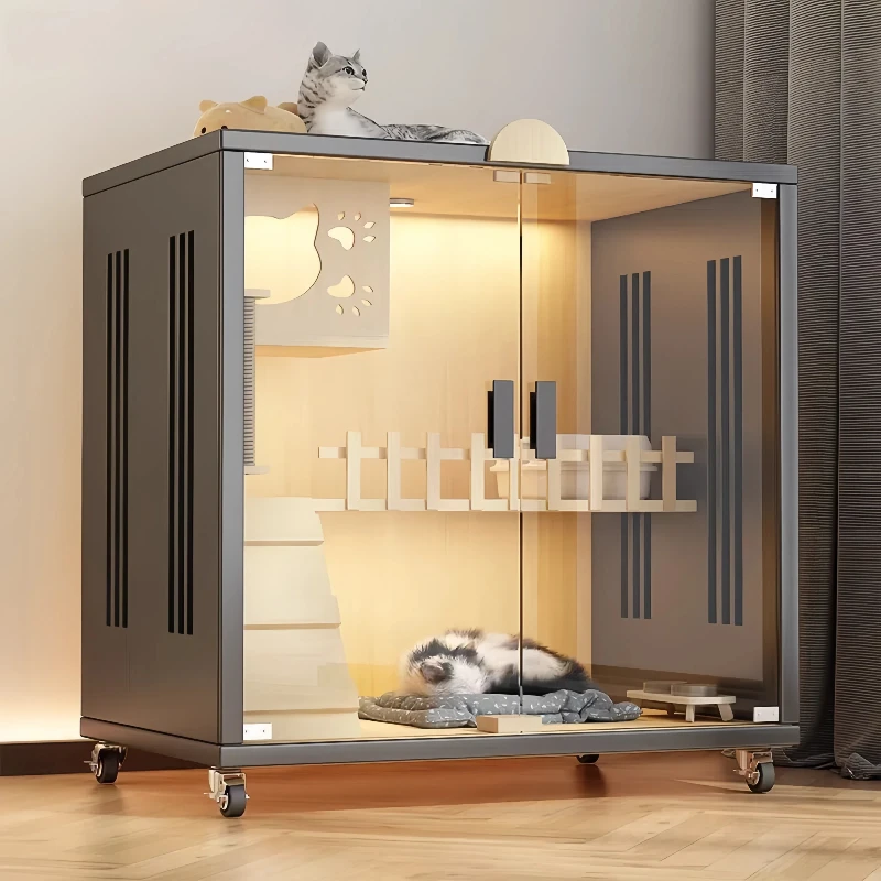 猫别墅猫笼子家用室内方便猫屋窝豪华超大自由空间猫咪房子猫柜子