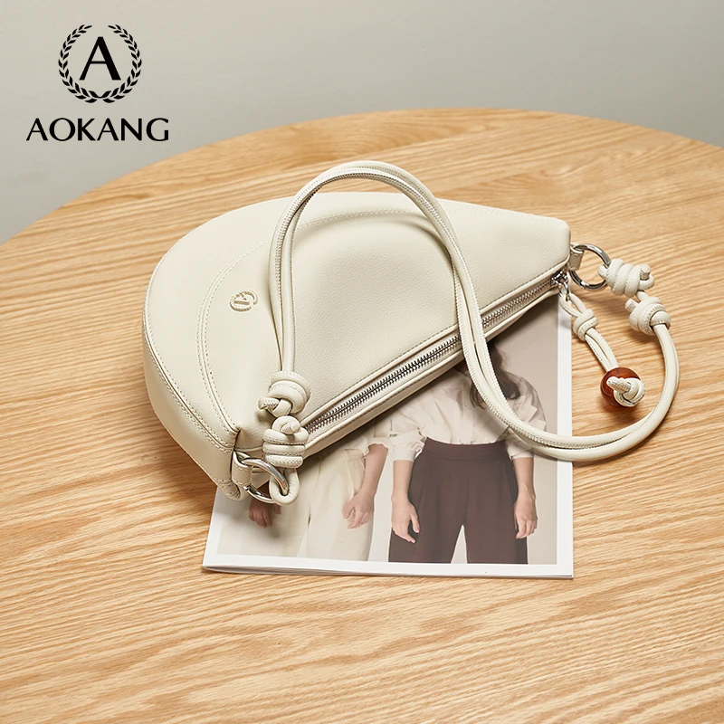 奥康简约休闲潮流包包时尚百搭女士真皮小众腋下单肩肩包-3277