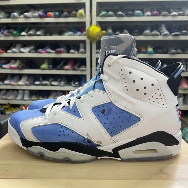 44.5码/aj6北卡蓝/D198/休闲鞋/95新有盒/384665-410/7