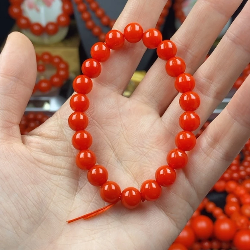 【闪购商品】玛瑙/玉髓珠宝奇石未镶嵌宝山老料8亮光手串