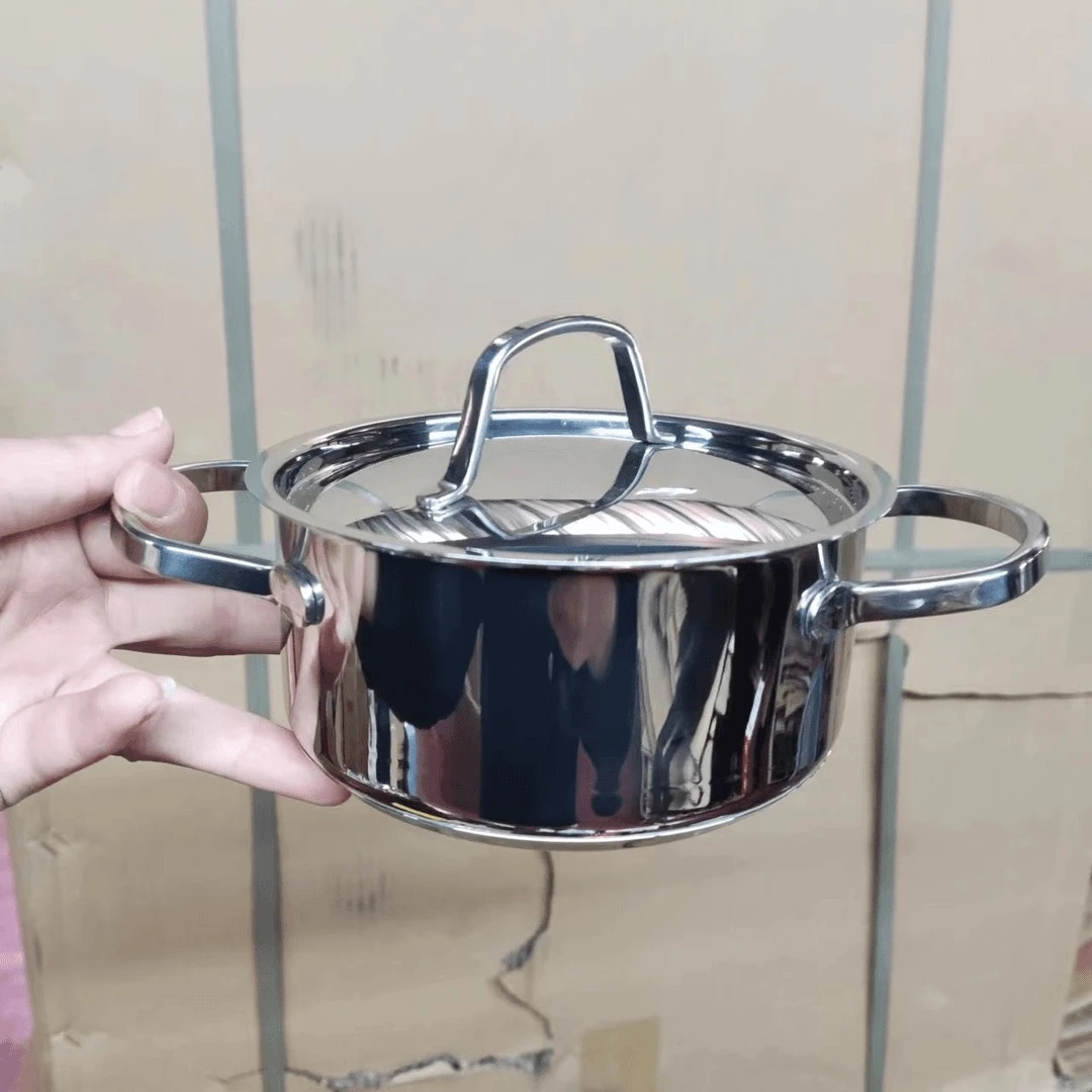 澳星不锈钢加厚小炖盅三层钢复底12cm内径电磁炉燃气灶通用
