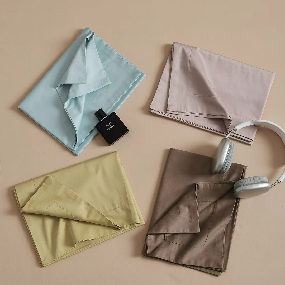 长绒棉纯色单品系列样板间吸水花布酒店枕套轻奢高档家用简约