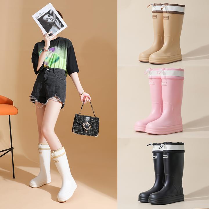 中筒雨鞋女成人雨靴时尚外穿保暖冬季加绒保暖防滑防水鞋胶鞋百搭