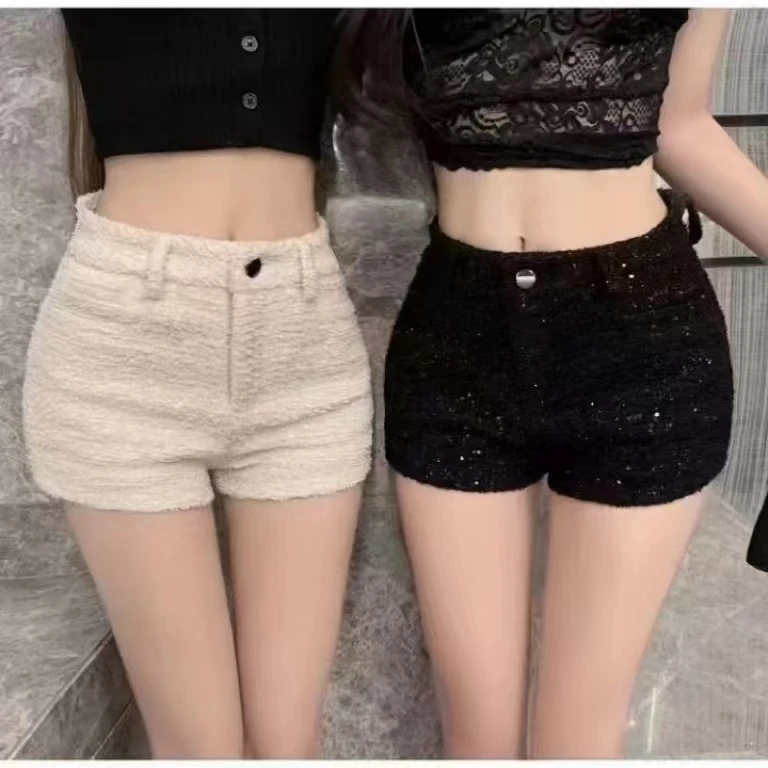 细闪短裤打底热裤网红辣妹高腰839