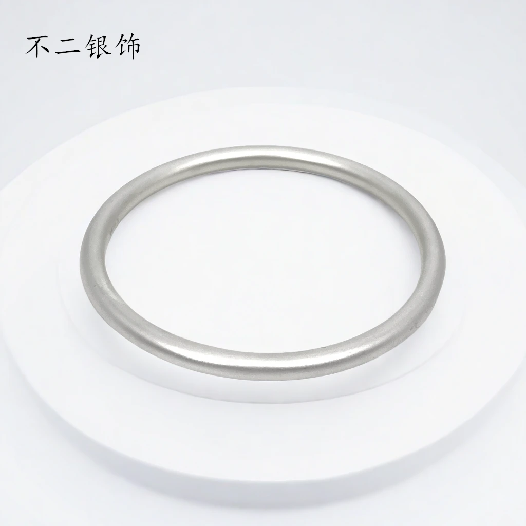 足银手镯 【A01】22.4克古法素圈磨砂银手镯闭口款足银999实心手镯