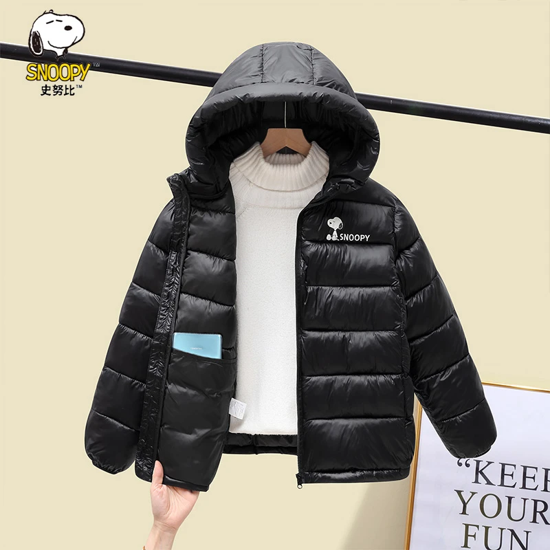 史努比连帽儿童棉服