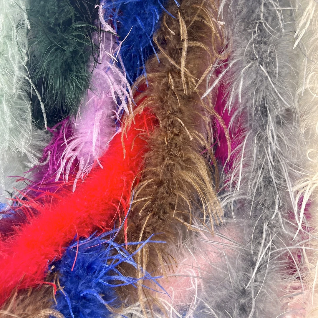 243#1.8米长鸵鸟毛毛条饰品DIY服装辅料舞蹈婚庆头饰鸵鸟毛条羽毛