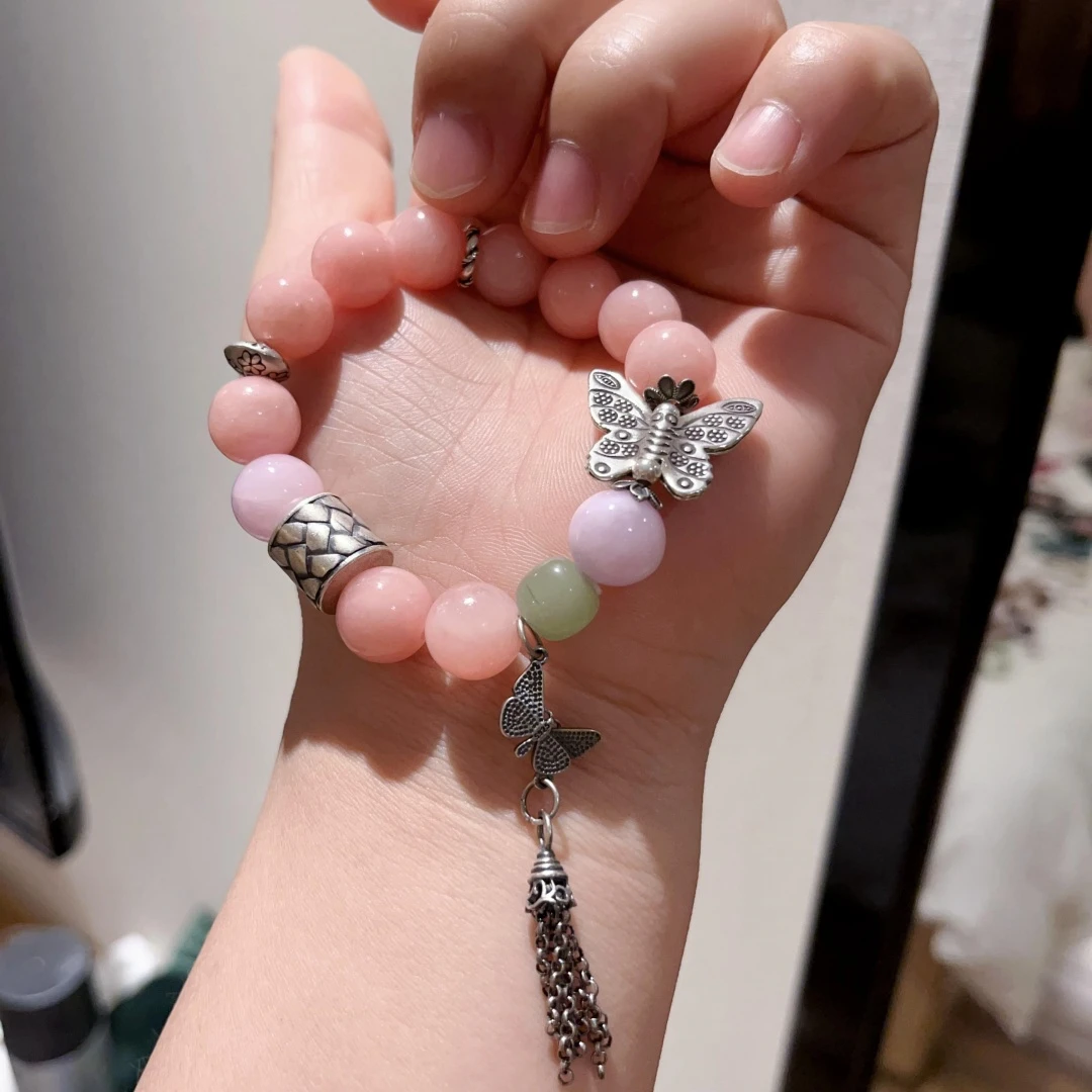 925银手链 【蝴蝶仙子】俏花溪S925纯银DIY手链复古宫廷老银古风