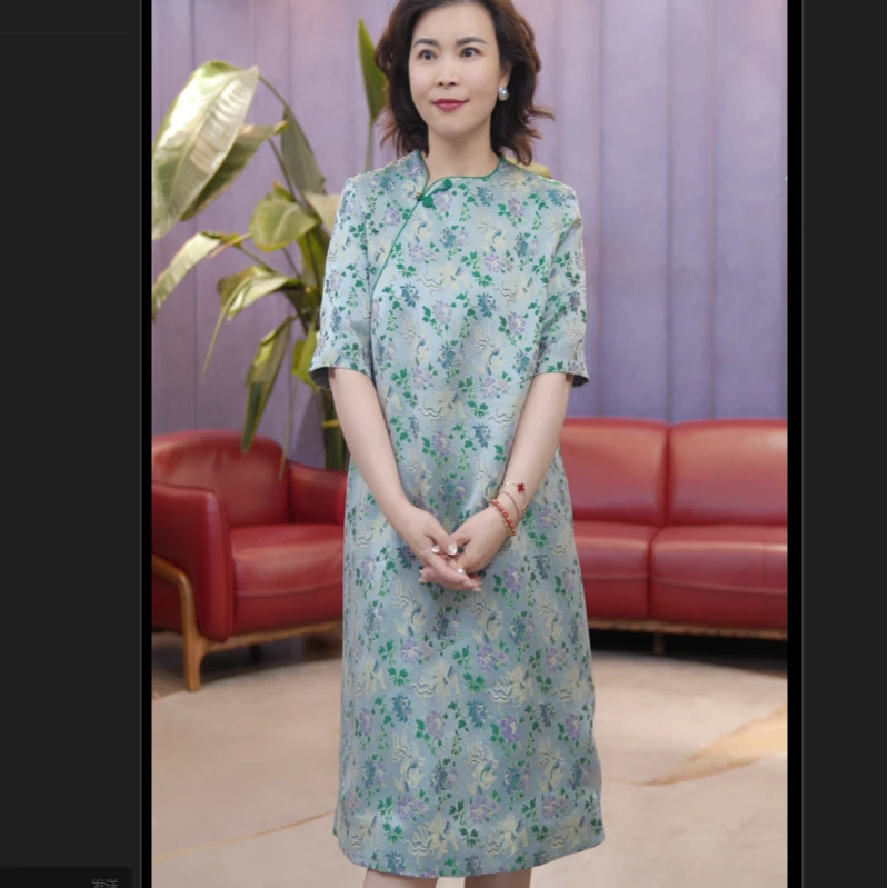 宋锦桑蚕丝时尚百搭连衣裙S28YS610003