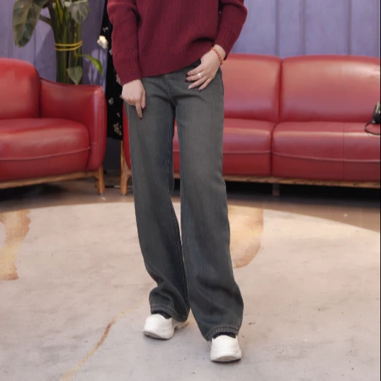 【老钱风升级版】时尚气质阔版直筒牛仔裤子S26YA111946