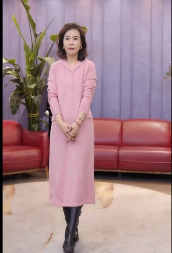 粉色海军领连衣裙S26YA3075