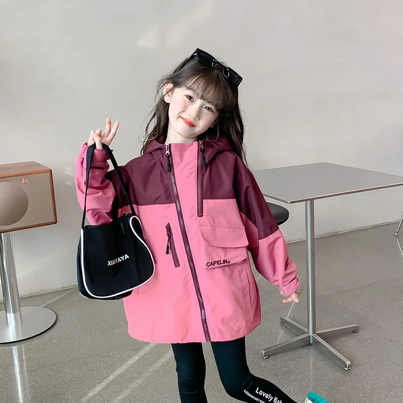 2024秋季新款时尚洋气百搭女童外套秋款冲锋衣DY11741