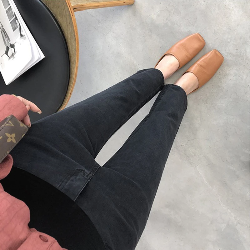 孕妇牛仔裤春秋款外穿小个子八分九分修身春夏窄版小脚直筒烟管裤