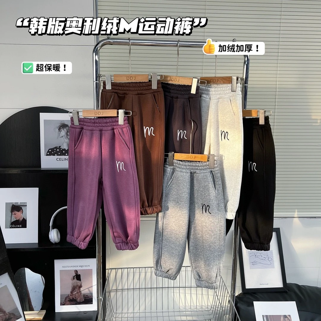 M款韩版奥利绒绒卫裤