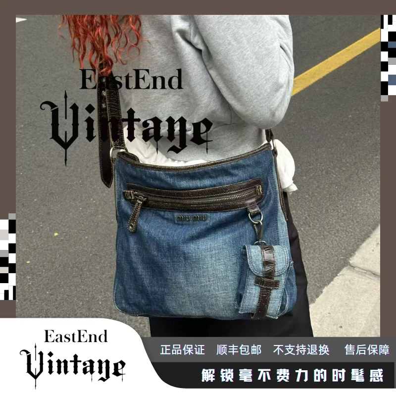 99新 MIU MIU/缪缪 東区- 牛仔托特邮差单肩包/35443网红时尚 ins