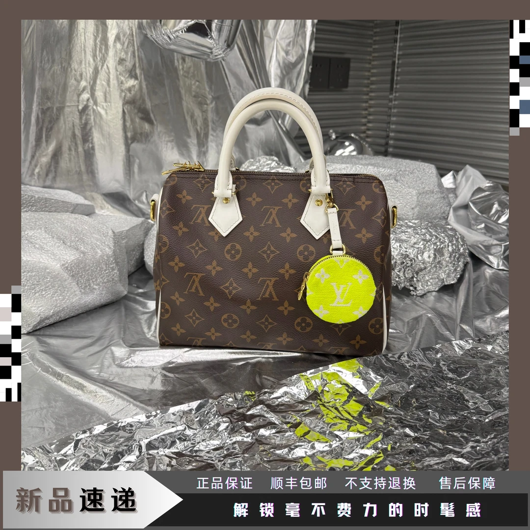 99新 LouisVuitton/路易威登 東区-棕色老花speedy25手提包/64350