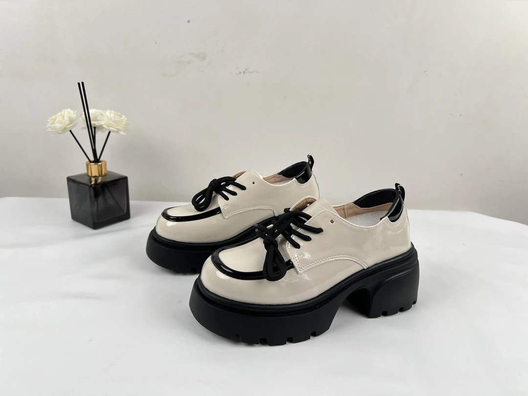 6113厚底小皮鞋女款英伦风2024新款春季乐福鞋增高矮子乐女鞋JZX