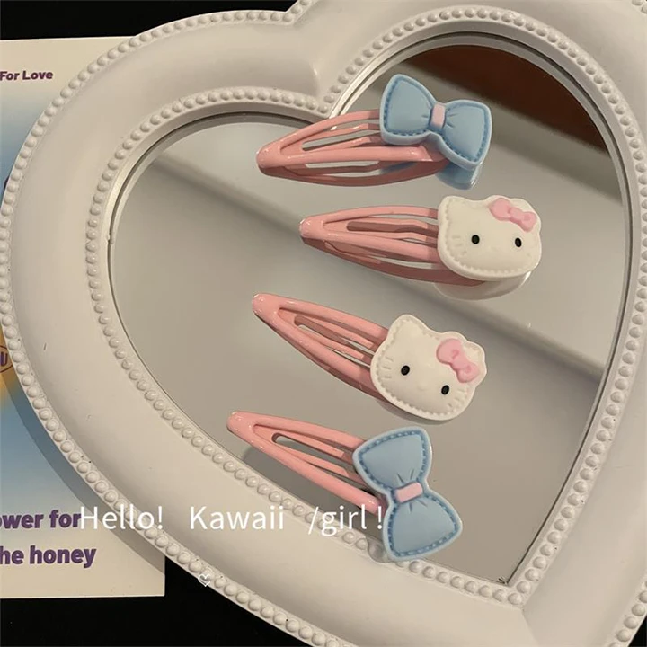 可爱kitty蝴蝶结bb夹日系ins刘海侧边夹y2k甜酷少女发饰学生发夹