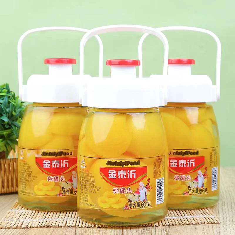 金泰沂大肚杯黄桃罐头668g糖水新鲜水果罐头高颜值玻璃装