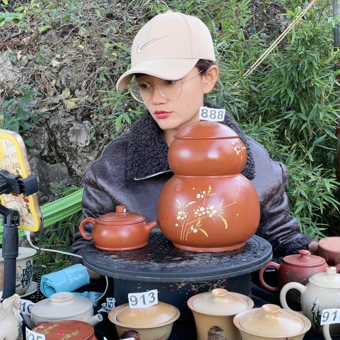 【闪购商品】陶瓷罐888一壶一罐手工痕迹