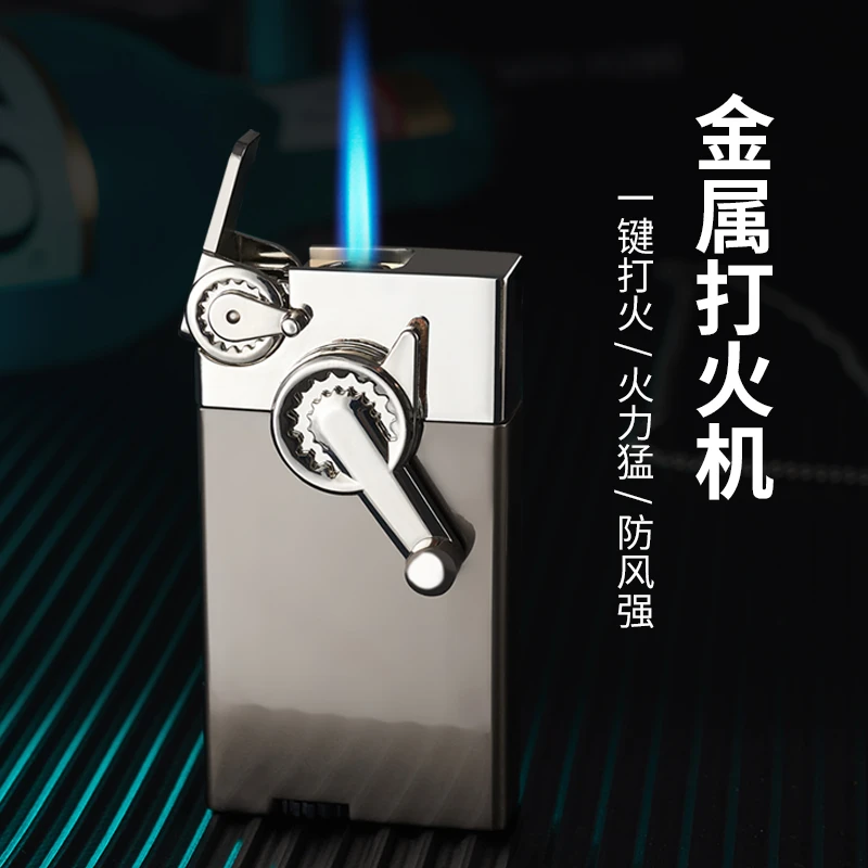 金属充气打火机网红火机ins防风点火蓝焰创意礼物男士稀奇古怪潮
