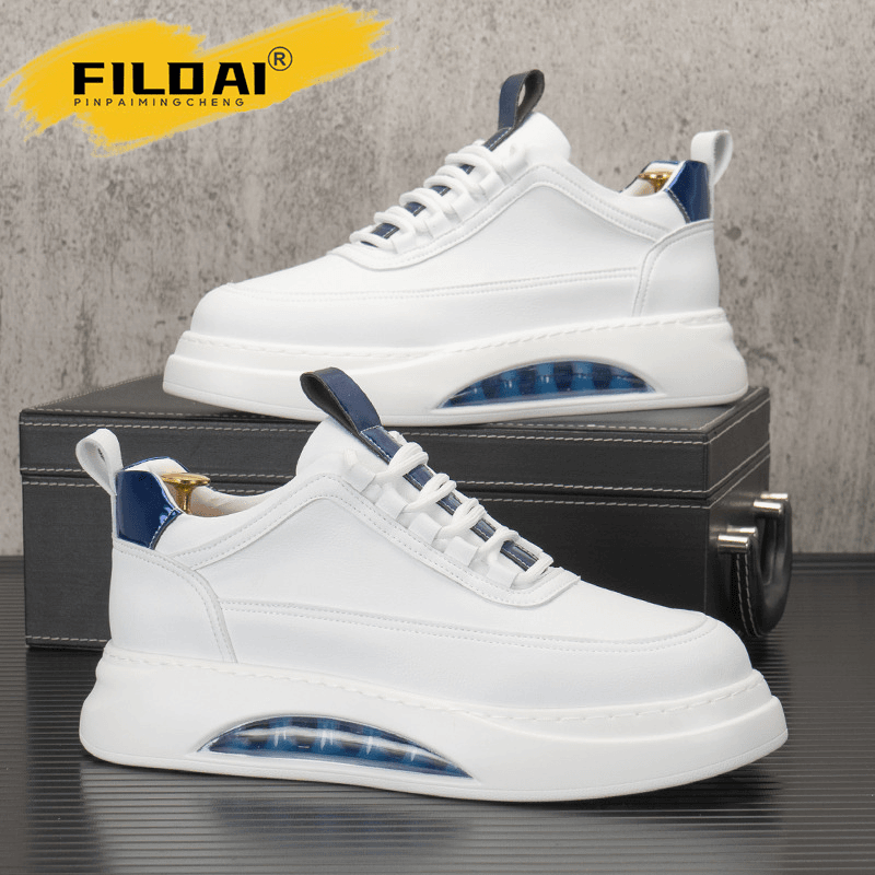 fildai 高档气垫小白鞋男士2024春秋季韩版增高厚底休闲运动板鞋潮