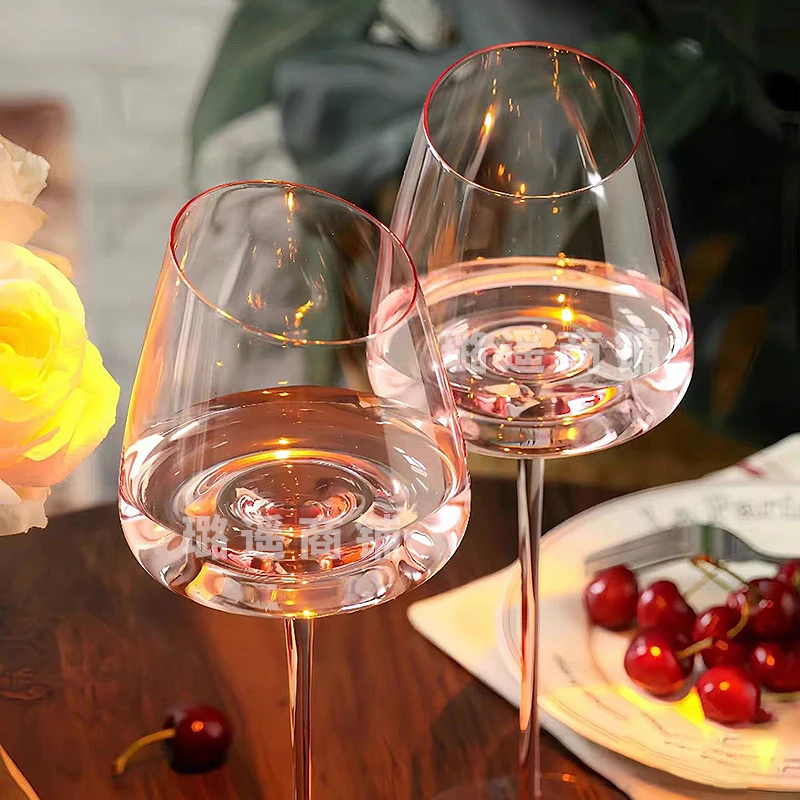 两支粉色火烈鸟红酒杯水晶杯高颜值女士酒杯轻奢葡萄酒杯高脚杯