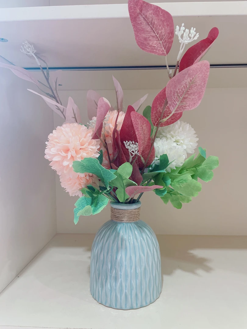 仿真花摆设盆栽ins粉色绣球塑料花仿真假绿植餐桌摆件装饰摆件