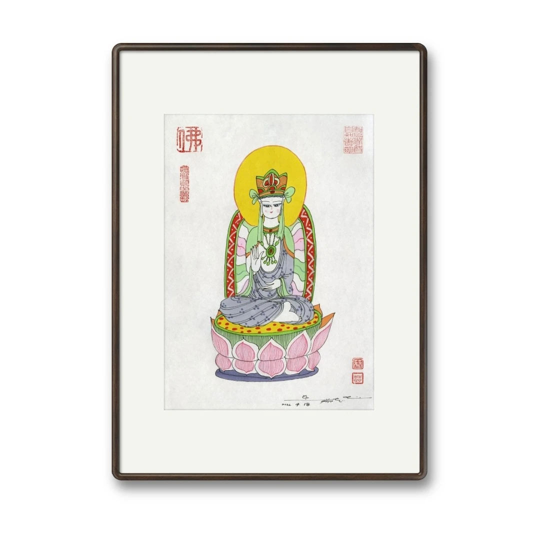 蔡志忠【准提观音】三十三观音 客厅餐厅背景墙挂画 玄关装饰画