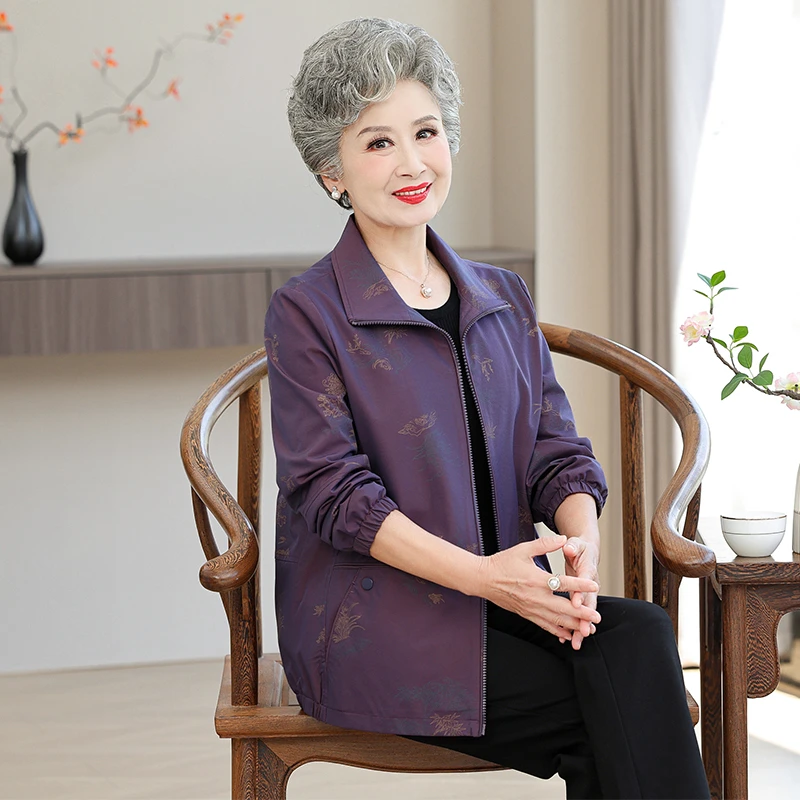 YUZHAOLIN/俞兆林中老年女装春装大码妈妈装上衣老太太风衣外套