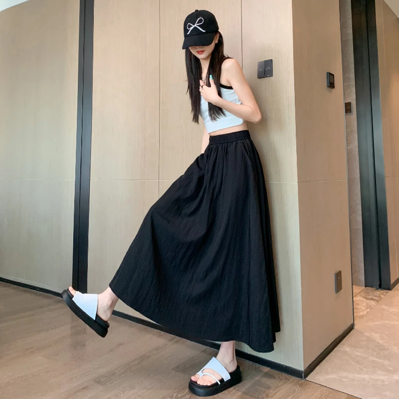 学院山本风高腰夏新款显瘦超好看A字半身裙薄款小个子百搭半裙女